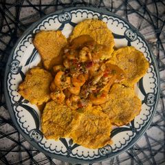 A picture of Ghoul-den Tostones con Camarones 👻.
