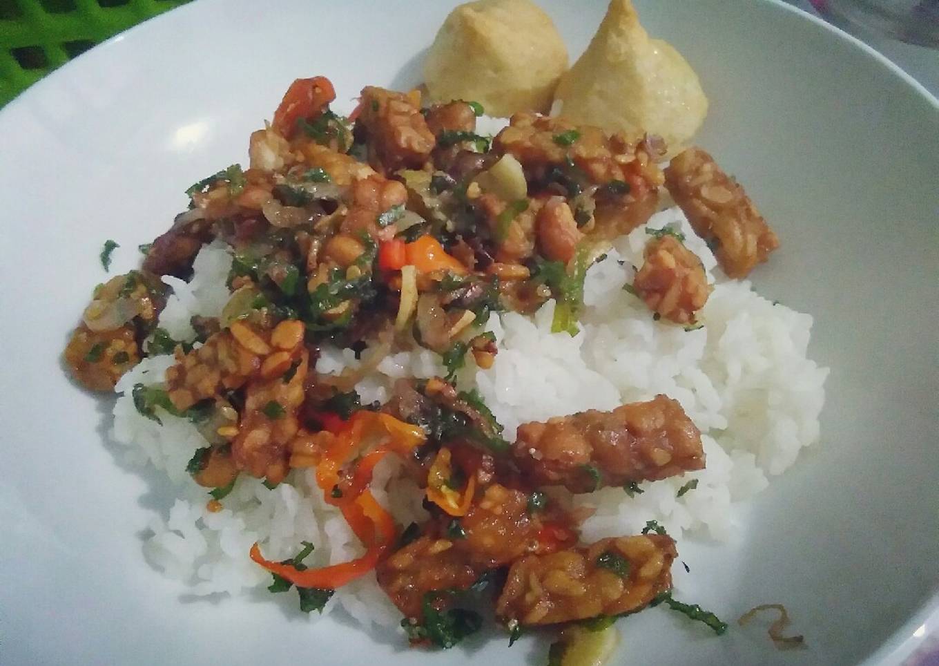 Oseng tempe daun kunyit cabe bawang