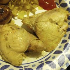 A picture of Oven Chicken with Dr. Bakers Cornell Chicken Barbecue sauce.