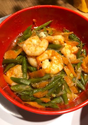 Foto resep Oseng-oseng Buncis dan udang sederhana| Simple Shrimps and Green beans Stir Fry