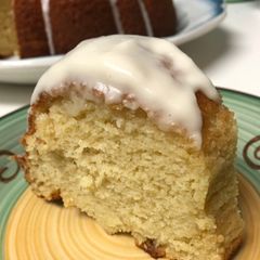 A picture of Cream Cheese Pound Cake w/Lemon Glaze.