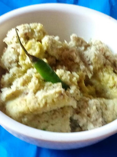 A picture of Mankochu bata yum chutney.