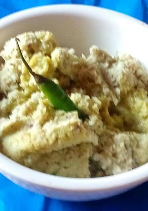 A picture of Mankochu bata yum chutney.