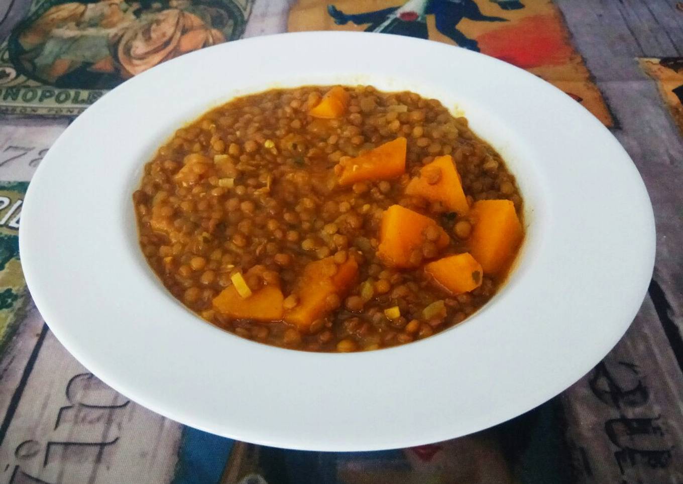 Lentejas con Calabaza al curry
