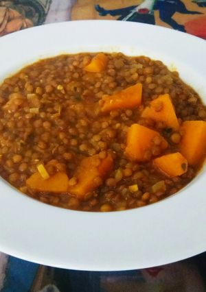 Una foto de Lentejas con Calabaza al curry