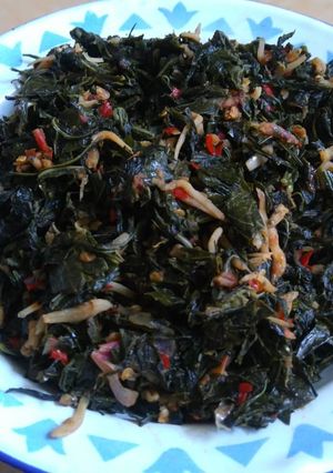 Foto resep Tumis daun singkong teri