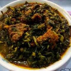 A picture of OFE Ngbolodi NA Onugbu(waterleaf and Bitterleaf)Soup.