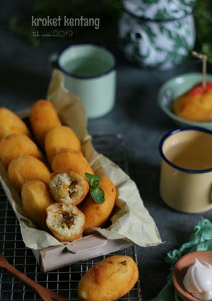 Foto resep Kroket kentang keju, isi kare ayam