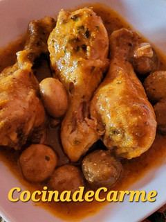 Una foto de Pollo picantito con champiñones