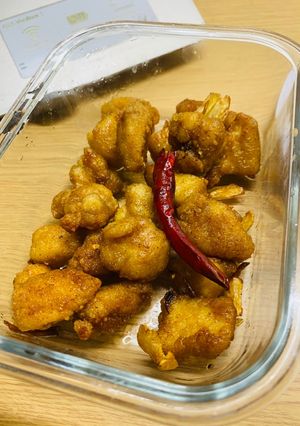 Hình của món Ức gà chiên bột.