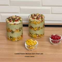 Loaded Fusion Mexican Corn Chaat Jars 🌽🧀 A picture of Loaded Fusion Mexican Corn Chaat Jars 🌽🧀.