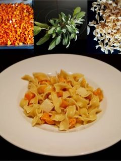 Bandnudeln mit geröstetem Butternut Kürbis und Salbeibutter Rezepthauptbild