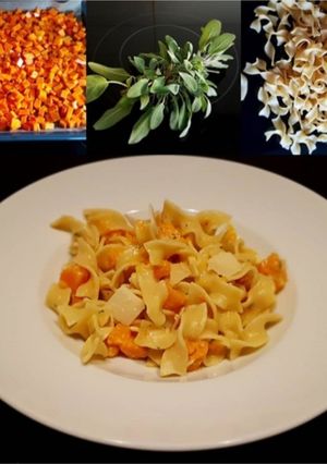 Bandnudeln mit geröstetem Butternut Kürbis und Salbeibutter Rezepthauptbild