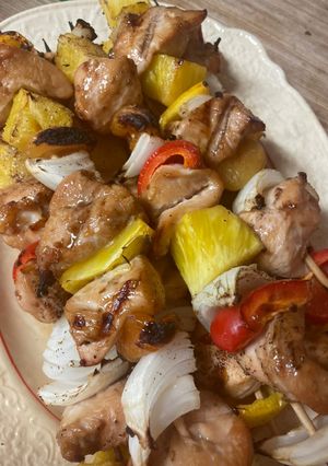 A picture of Teriyaki Pineapple Chicken Shishkabobs.