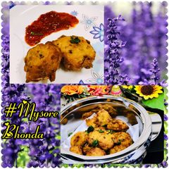 A picture of Mysore Bonda/bhajiya.
