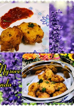 A picture of Mysore Bonda/bhajiya.