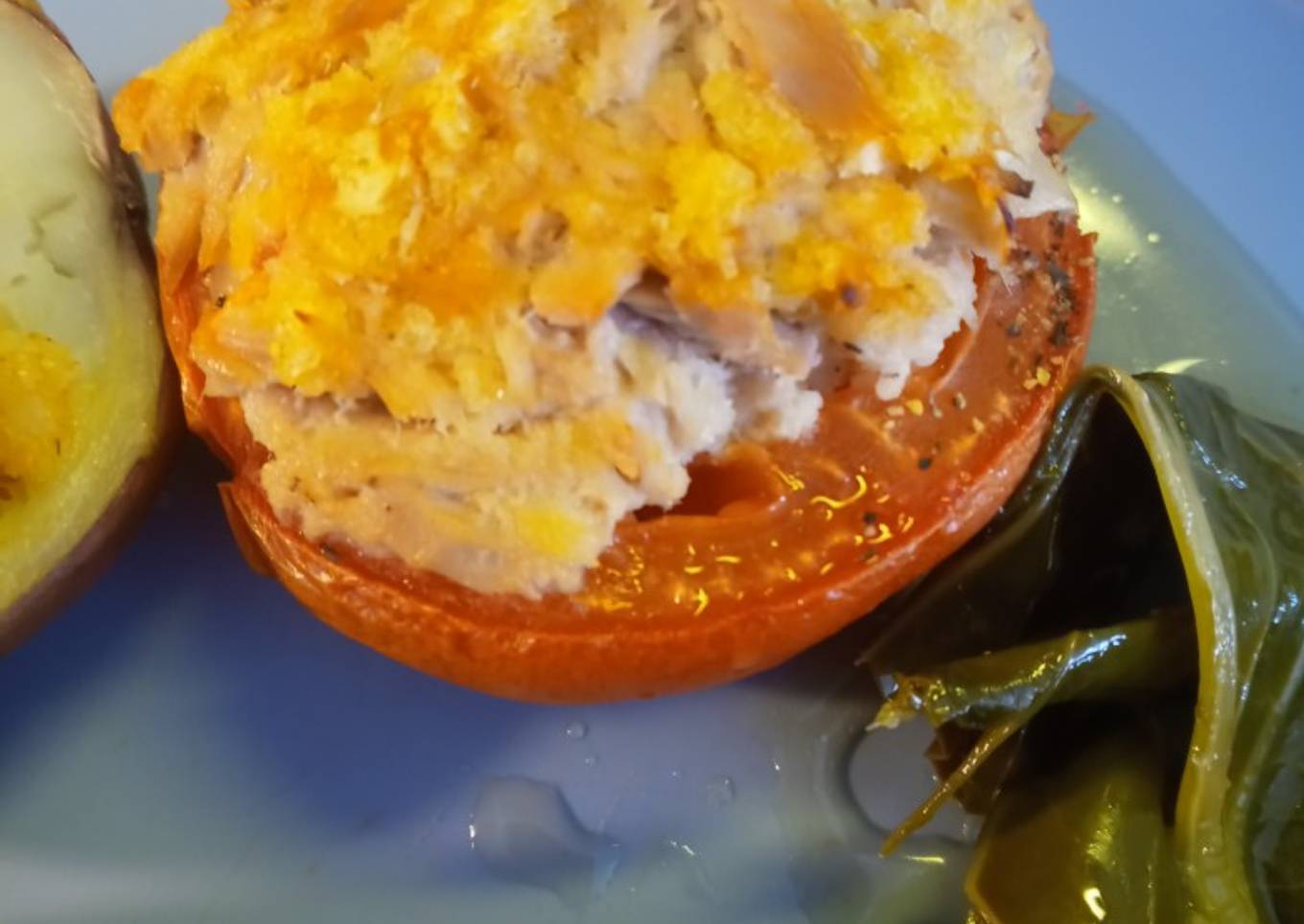 Roasted Tuna Stuffing in a Tomato
