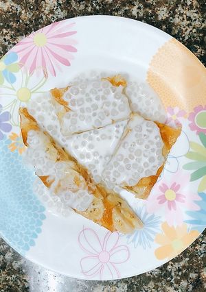 Hình của món Bánh Chuối Hấp Nước Cốt Dừa.