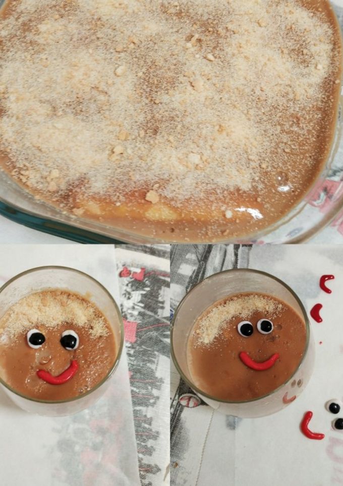 Una foto de Natillas con galletitas, chocolate y plátano