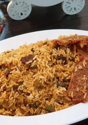 عکسی از دستور لوبیاپلو با گوشت