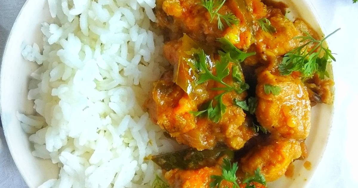 Authentic Chicken Dry Curry with Rice Bowl Recipe by Deepika Shet Cookpad