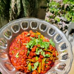 A picture of Guvar nu shak/Gujrati Style Guvarfali ki sabzi/Guar subzi.