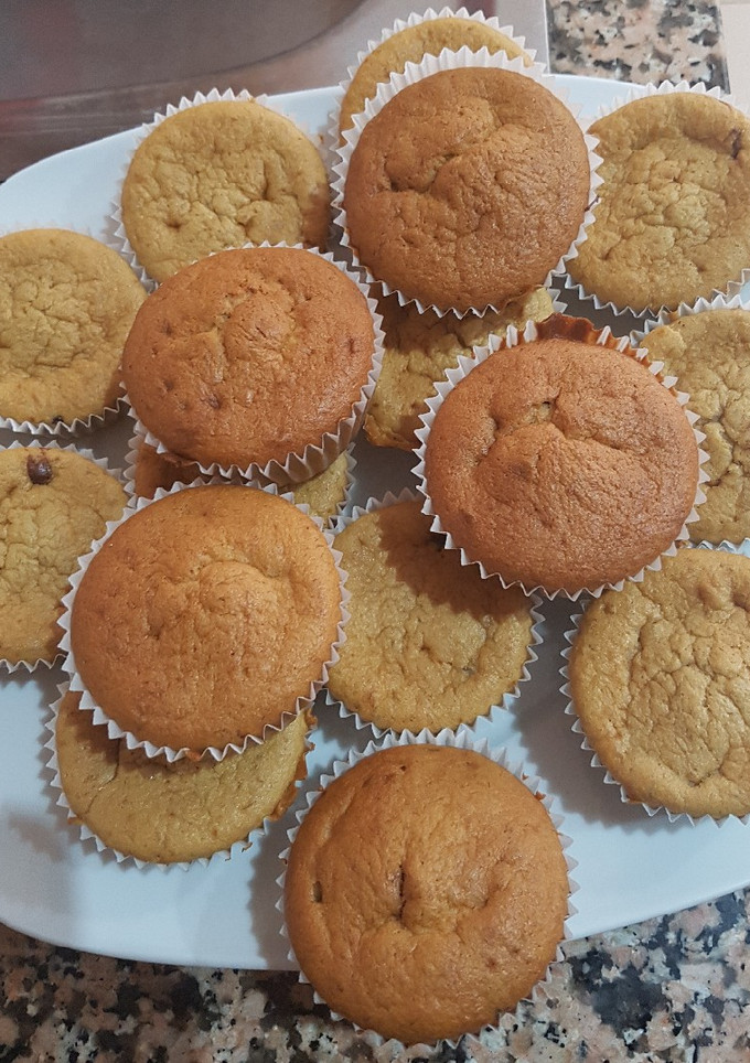 Una foto de Magdalenas de plátano con nutella