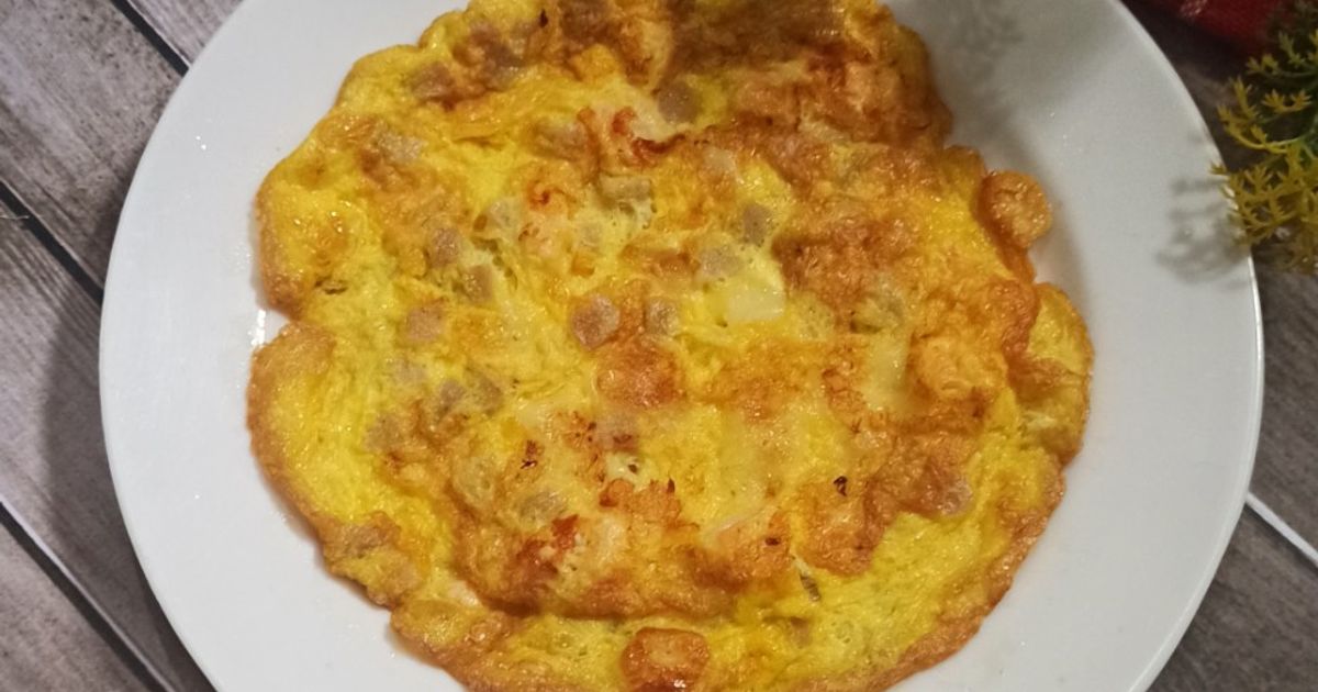 Telur dadar udang keju sosis