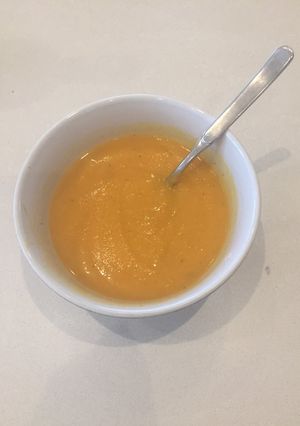 A picture of Pumpkin,carrot and parsnip soup.