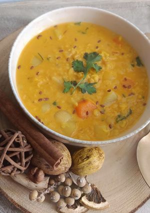 Una foto de Sopa de verduras eslava al estilo hindú // Slavic & Indian Fusion Soup 🍲