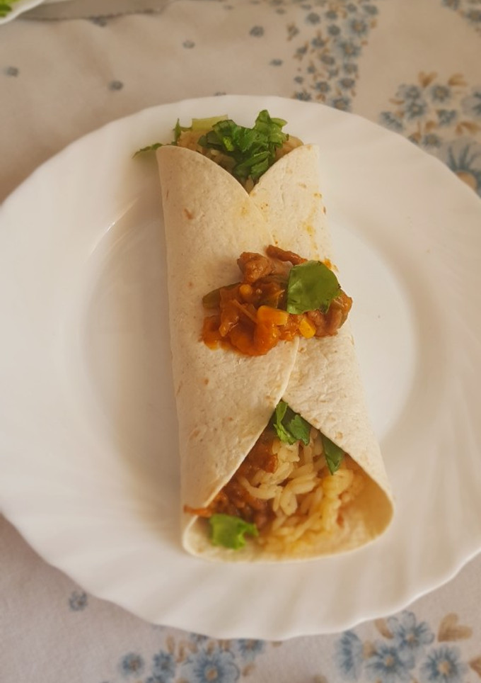 Una foto de Chili con carne fácil para burritos