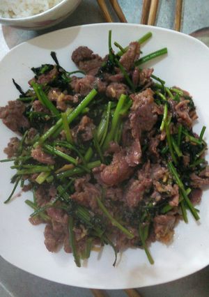 Hình của món Bò xào cần tây.