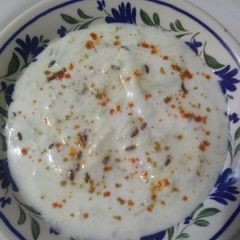A picture of Cucumber/khira Raita.