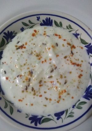 A picture of Cucumber/khira Raita.