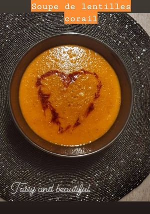 Une photo de Soupe aux lentilles corail