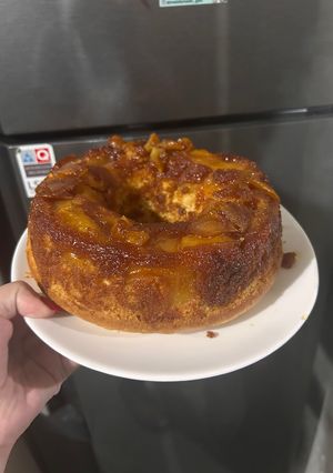 Una foto de Torta invertida de manzana