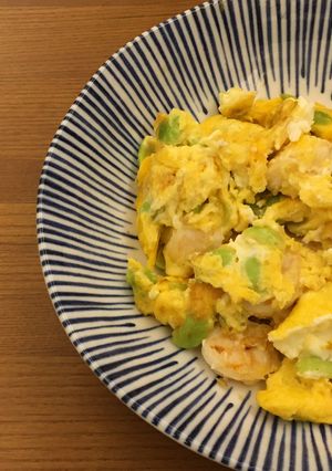蝦仁毛豆炒蛋 的食譜成品照片