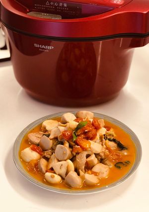 夏日清爽塔香番茄雞 的食譜成品照片