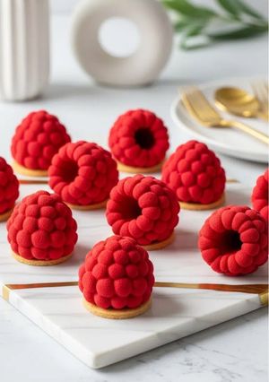 Una foto de Entremet de frambuesa