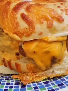 A picture of Brad's cheesey meatball sandwich.