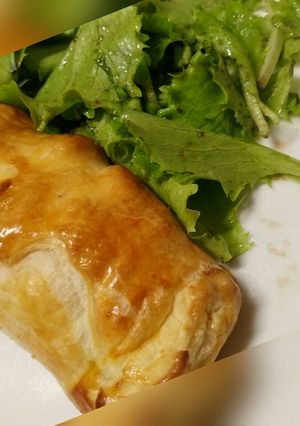 A picture of Chicken and feta pastry parcels.