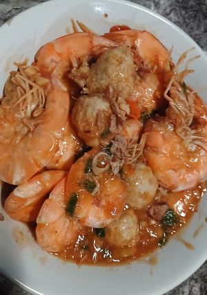 Foto resep Udang Bakso Saos Sambal