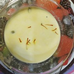 A picture of Saffron Chenna Payesam.