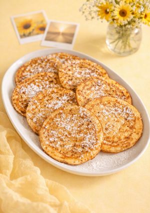Foto principal de Tortitas americanas con miel y azúcar glas