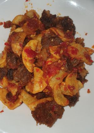 Foto resep Balado basah daging kentang