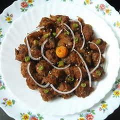 Raw banana Manchuria A picture of Raw banana Manchuria.