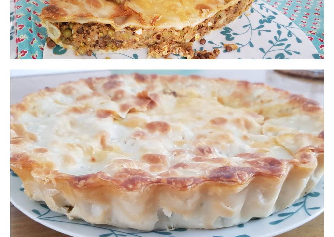 Tarta de atún y lentejas
