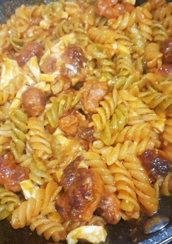 Una foto de Espirales con chorizo