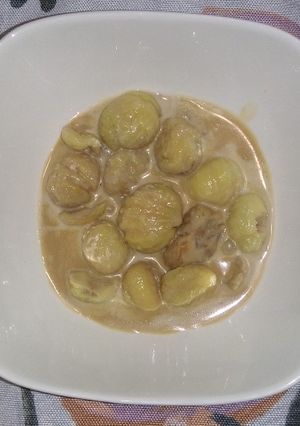 Una foto de Castañas en salsa de toffee