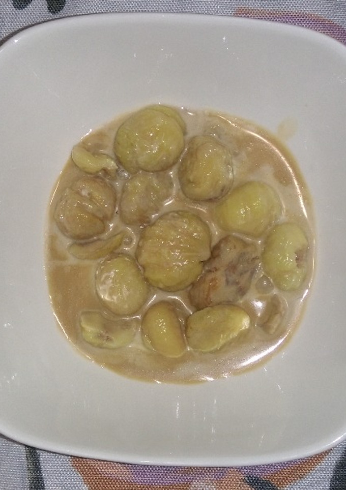Una foto de Castañas en salsa de toffee